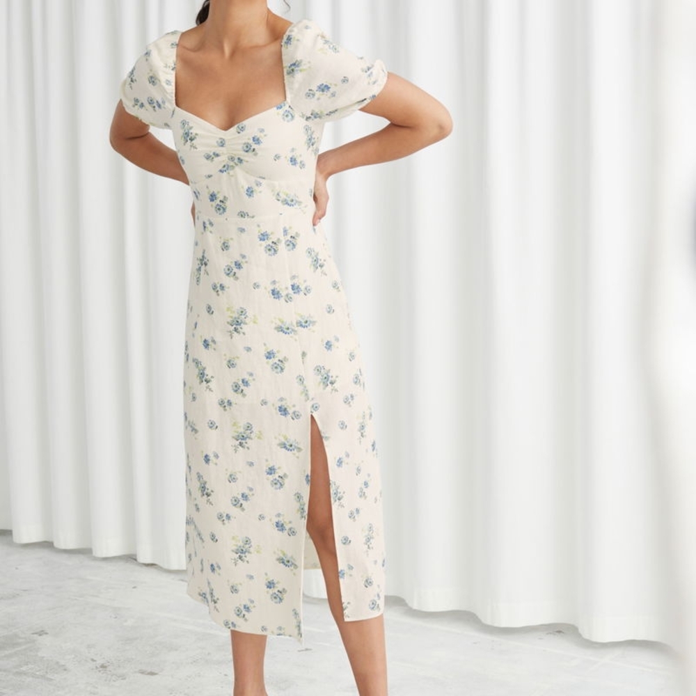 & Other Stories Linen Midi Dress